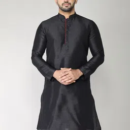 BAESD Mandarin Collar Straight Regular Cotton Kurta-picture-1