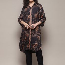 Biba Ethnic Motifs Printed Shirt Collar Straight Kurta-image-19