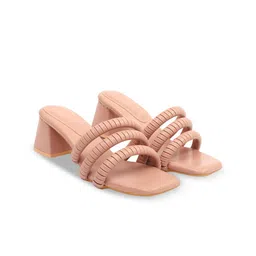Elevato Basics Women Strappy Open Toe Block Heels-16