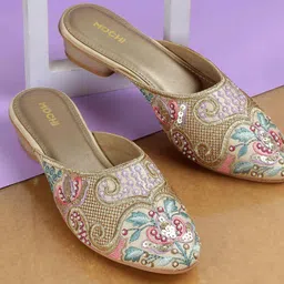 Mochi Women Embellished Block Mules-38