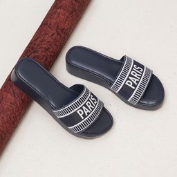 HASTEN Printed Open Toe Flatform Heels-16