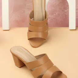 Denill Open Toe Block Heel Mules-19