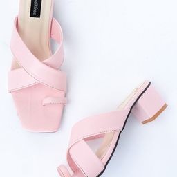 Walkfree Cross Strap One Toe Block Heels-1