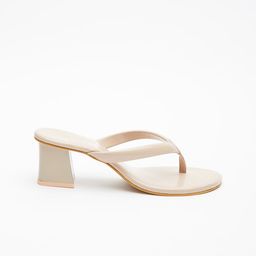 Tokyo Talkies Beige Open Toe Block Heels image 3
