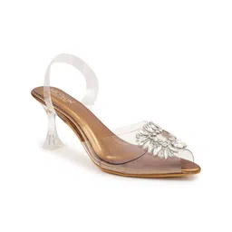 Maysun Embellished Block Heeled Peep Toes image 5