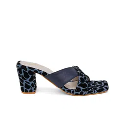 FABBHUE Printed Open Toe Block Heels image 3