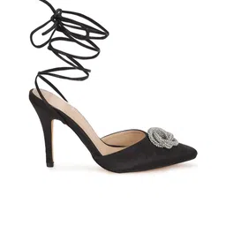 Truffle Collection Embellished Block Gladiators Heels image 5