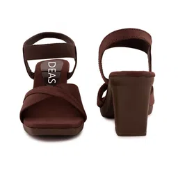 DEAS Textured Open Toe Block Heels With Backstrap image 2