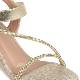 Shezone Embellished Open Toe Block Heels With Backstrap image 2