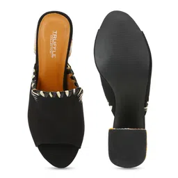 Truffle Collection Textured Block Heel Mules image 5