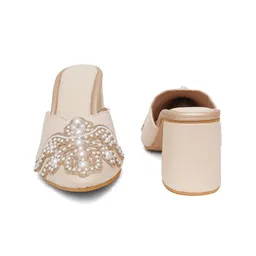 Sole House Embellished Pointed Toe Block Heel Mules image 2