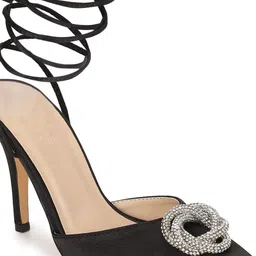 Truffle Collection Embellished Block Gladiators Heels image 4