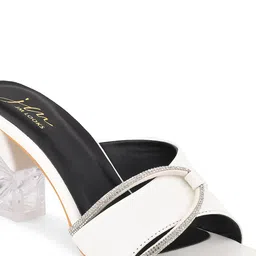 JM Looks Embellished Open Toe Block Heels image 4