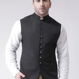 Hangup Men Mandarin Collar Nehru Jackets-21