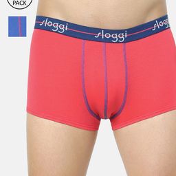 Sloggi Men Pack of 2 Pink & Blue Solid Trunks-56