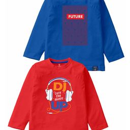 CODEZ Boys Pack Of 2 Typography Printed Cotton T-Shirt-image-4