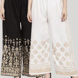 Clora Creation Pack of 2 Women Floral Printed Ethnic Palazzos-image-60
