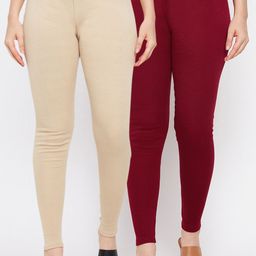 Clora Creation Pack Of 2 Woolen Ankle Length Leggings-image-91