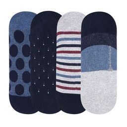 Bonjour Men Multi Colored Casual Cotton Loafer Socks - Pack Of 4-34