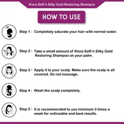 KISRA Soft'n Silk Set Of 4 Gold Restoring Shampoo 100ml Each image 5