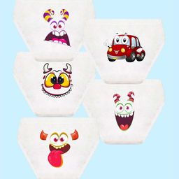NUSYL Boys Pack Of 5 Graphic Printed Cotton Basic Briefs NUBCBRFPO5.0039-image-80
