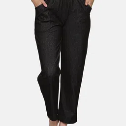 NOT YET by us Women Relaxed-Fit Knitted Denim Stretchable Lounge Pants-image-49