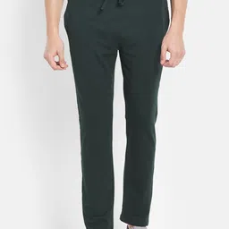 Octave Men Plus Size Green Solid Cotton Track Pant-17
