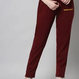 GRIFFEL Women Mustard Typography Printed Track Pant-image-9