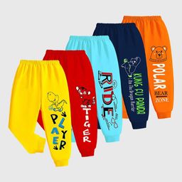 KUCHIPOO Infant Girls Pack Of 5 Printed Joggers-image-125
