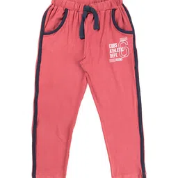 JusCubs Boys Pink Red Typography Printed Pure Cotton Track Pants-image-83