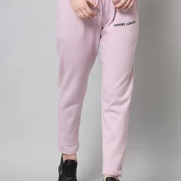 GRIFFEL Women Lavender Solid Cotton Track Pants-picture-20