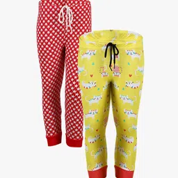 SAVAGE Girls Pack of 2 Assorted Printed Cotton Joggers-image-20
