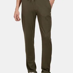 t-base Men Olive Green Solid Cotton Track Pants-picture-25