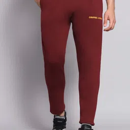 GRIFFEL Men Maroon Cotton Track Pants-image-20
