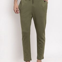 DOOR74 Men Olive Green Cotton Track Pant-image-125