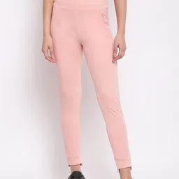 Marvel Women Peach Colored Solid Joggers-picture-5