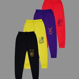 BAESD Infants Pack Of 4 Graphic Printed Joggers-30