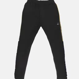 Status Quo Boys Olive Green Solid With Side Printed Details Track Pants-image-13
