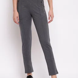 Marvel Women Grey Solid Track Pants-picture-4