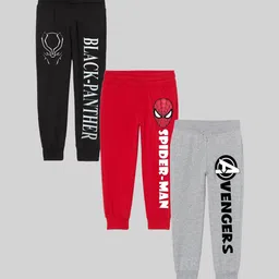 Marvel by Miss and Chief Boys Pack Of 3 Printed Mid Rise Jogger-image-20