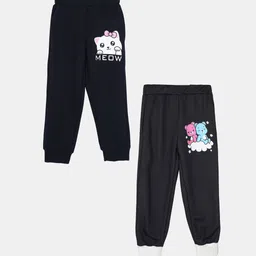 Wyld Sprog Girls Pack Of 2 Printed Cotton Joggers-picture-11