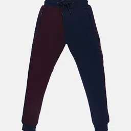 Status Quo Boys Maroon & Navy Blue Colourblocked Jogger-image-10