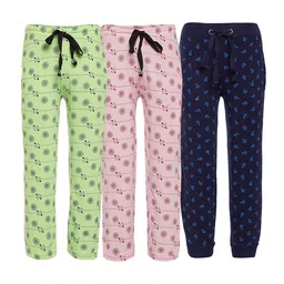 VIMAL JONNEY Kids Pack of 3 Printed Cotton Lounge Pants-image-17