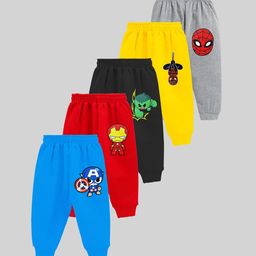 KUCHIPOO Boys Pack of 5 Superhero Printed Joggers-picture-45