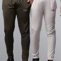mack jonney VIMAL JONNEY Men Pack Of 2 Solid Track Pants-picture-0