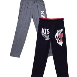 Fashionable Boys Pack Of 2 Solid Pure Cotton Relaxed-Fit Track Pants-image-57