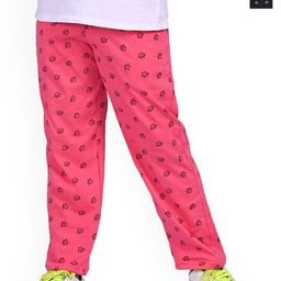 BAESD Girls Pack Of 2 Printed Pure Cotton Mid Rise Track Pants-picture-3