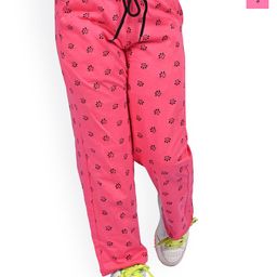 BAESD Girls Pack Of 2 Printed Pure Cotton Mid Rise Track Pants-picture-12