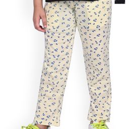 BAESD Girls Pack Of 2 Printed Pure Cotton Mid Rise Track Pants-picture-9
