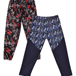 Fashionable Boys Pack of 2 Multi-Colored Printed Track Pants-image-4